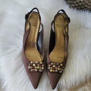 Stuart Weitzman Chocolate Embellished Heels